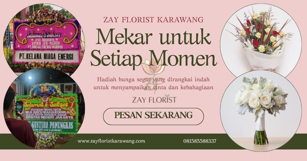Pink dan Hijau Modern Elegan Toko Bunga Iklan Facebook